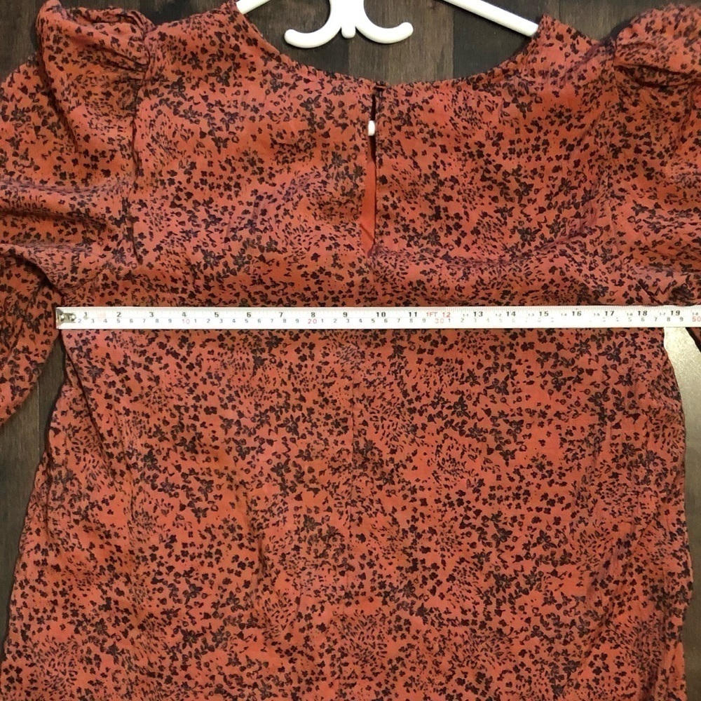 Selected FEMME Floral Print Pintucked Top blouse burgundy black - Picture 10 of 12